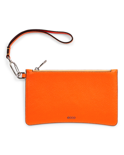 ECCO® Wristlet Pebbled Leather Clutch Bag - Orange - Main