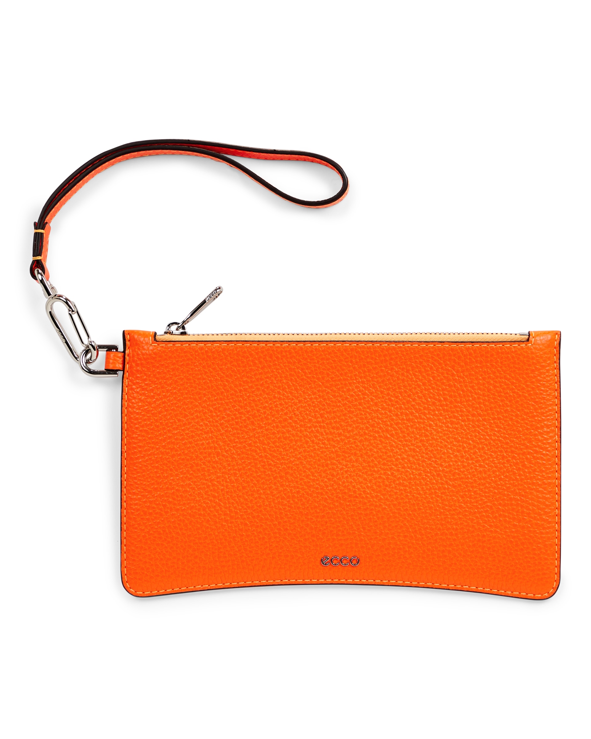 ECCO® Wristlet Pebbled Leather Clutch Bag - Orange - Main