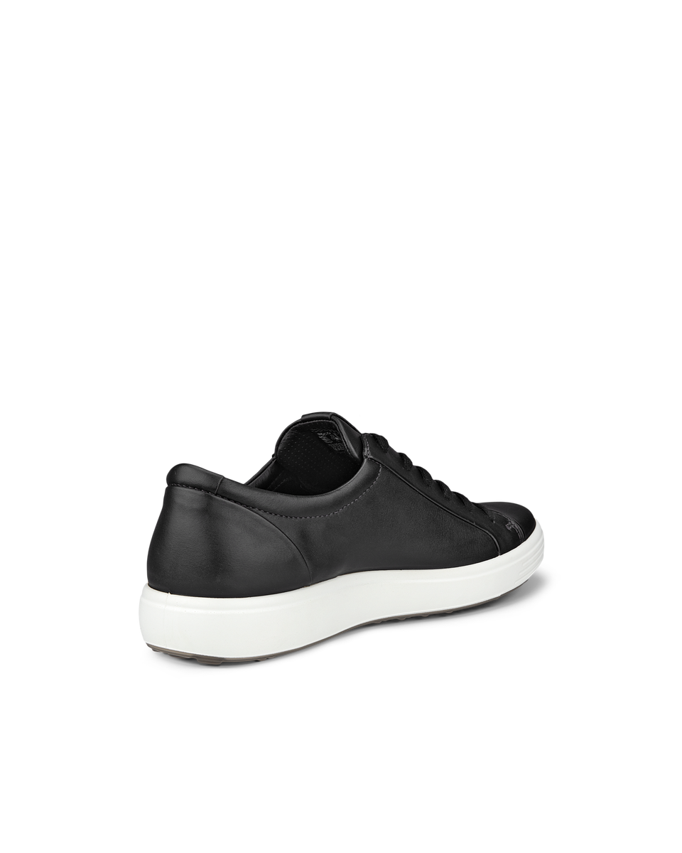 Men's ECCO® Soft 7 Leather Sneaker - Black - Back
