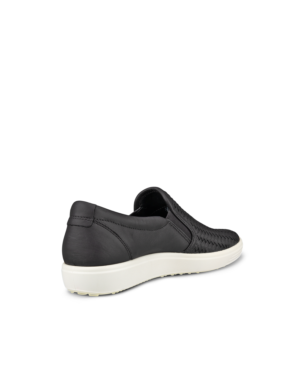 Women's ECCO® Soft 7 Leather Slip-On Sneaker - Black - Back