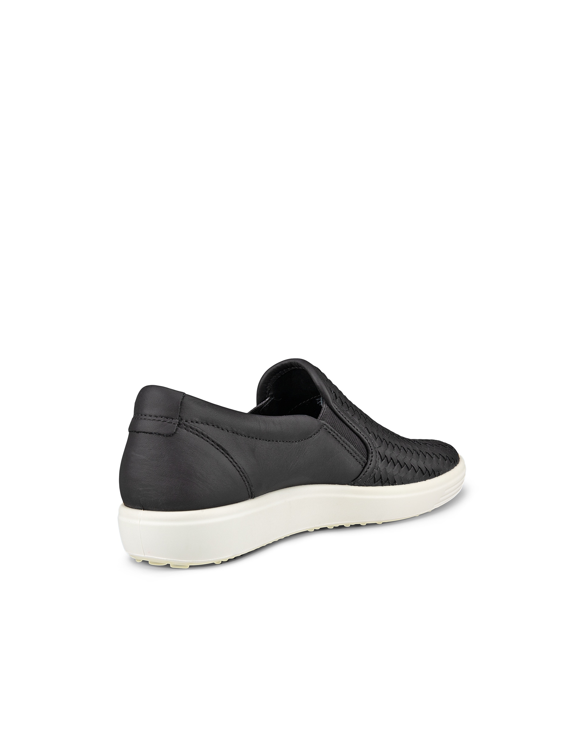 Zapatillas de piel sin cordones ECCO® Soft 7 para mujer - Negro - Back