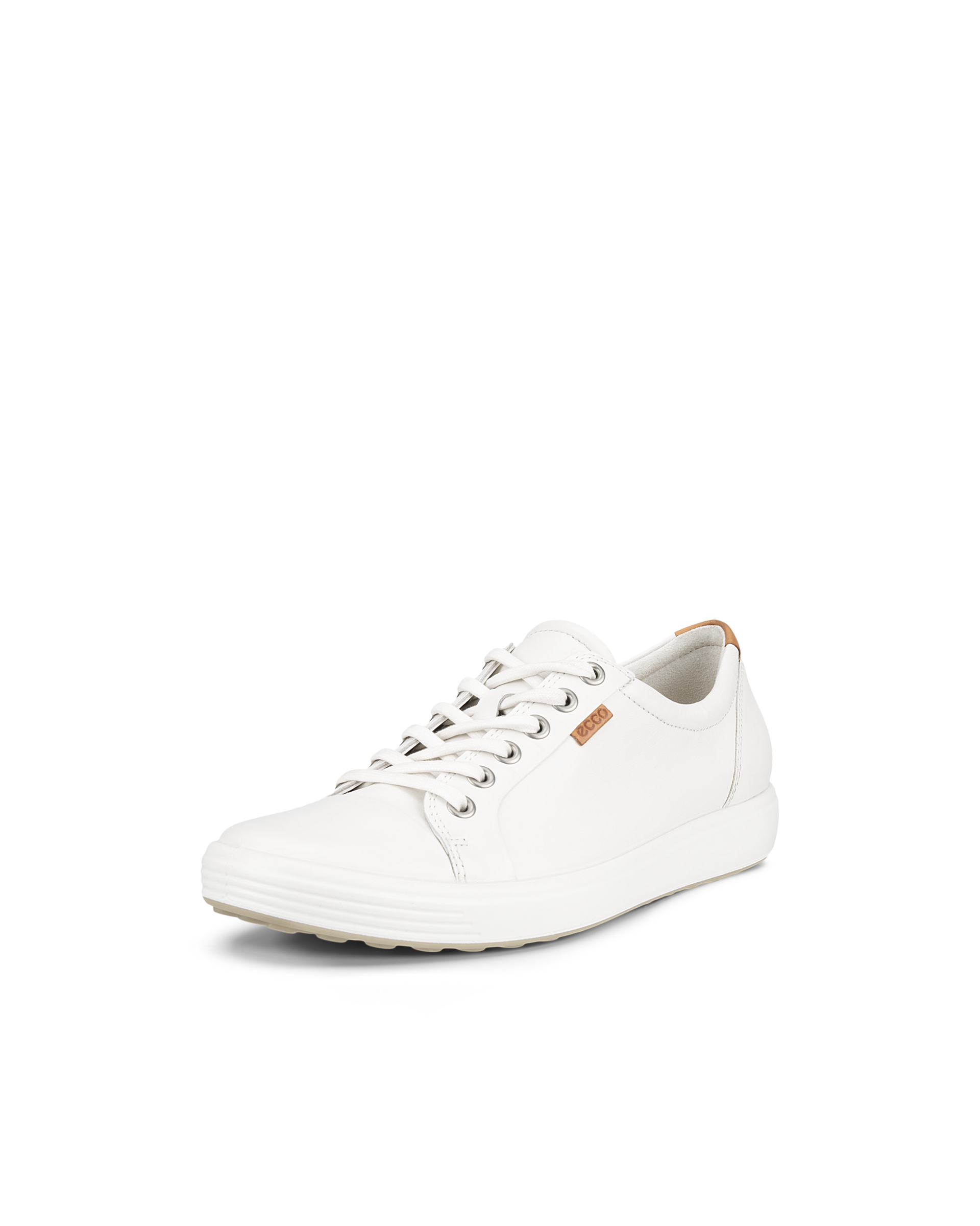 Women's ECCO® Soft 7 Leather Sneaker - White - Main