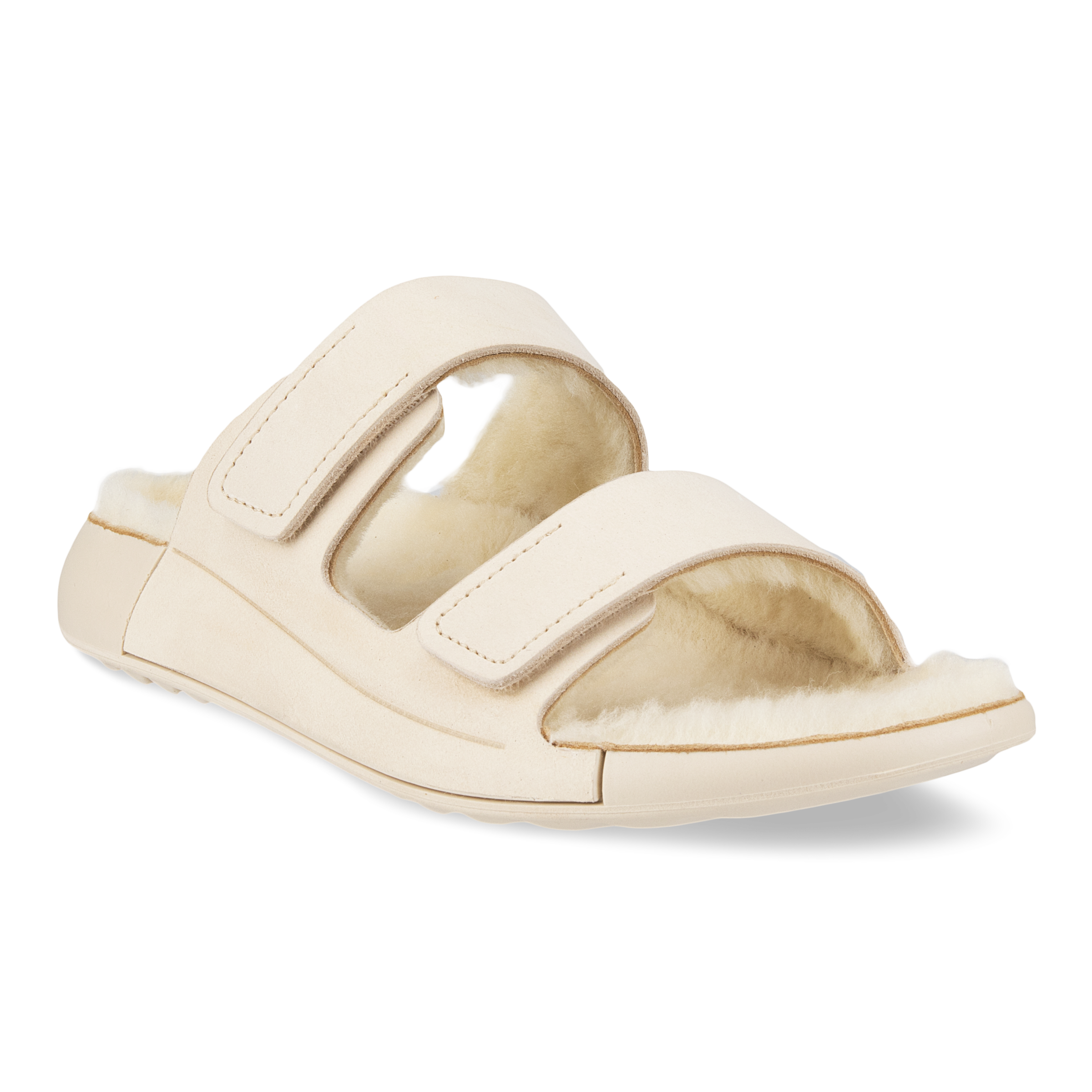 ECCO Women's Cozmo Flat Fluffy Sandals | Beige