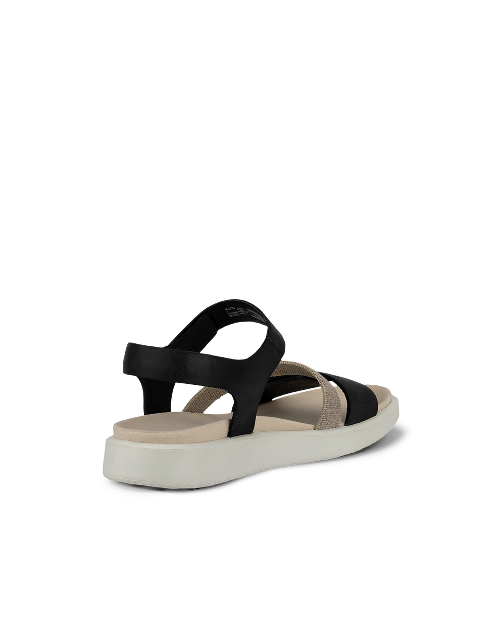 Women's ECCO® Flowt Nubuck Flat Sandal - Black - Back