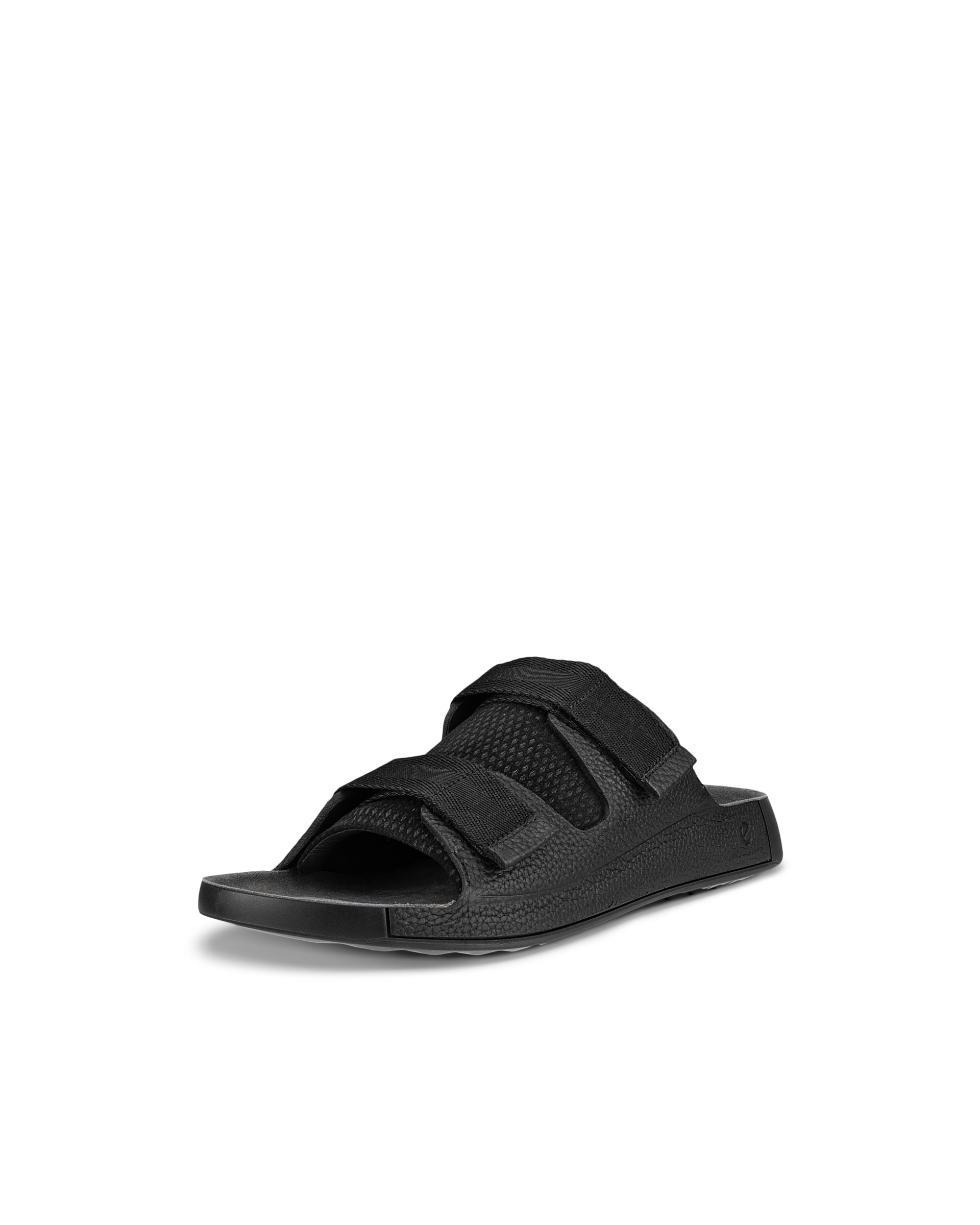 Men's ECCO® Cozmo Leather Two Strap Sandal - Black - Main