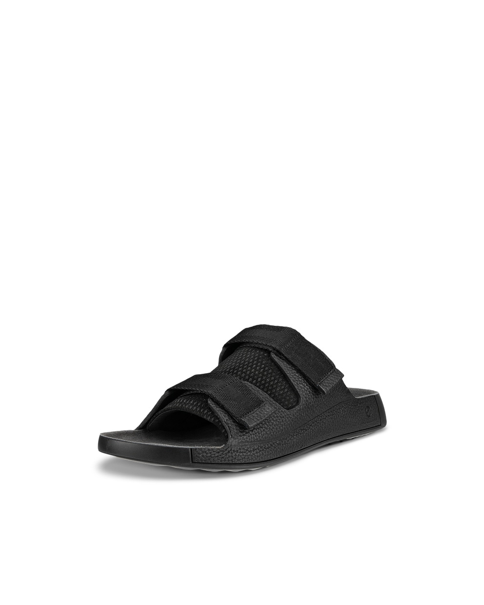 Men's ECCO® Cozmo Leather Two-Strap Sandal - Black - Main