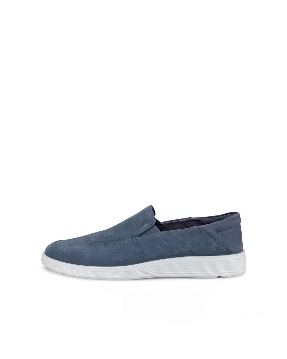 Men s ECCO S Lite Hybrid Suede Slip On Blue