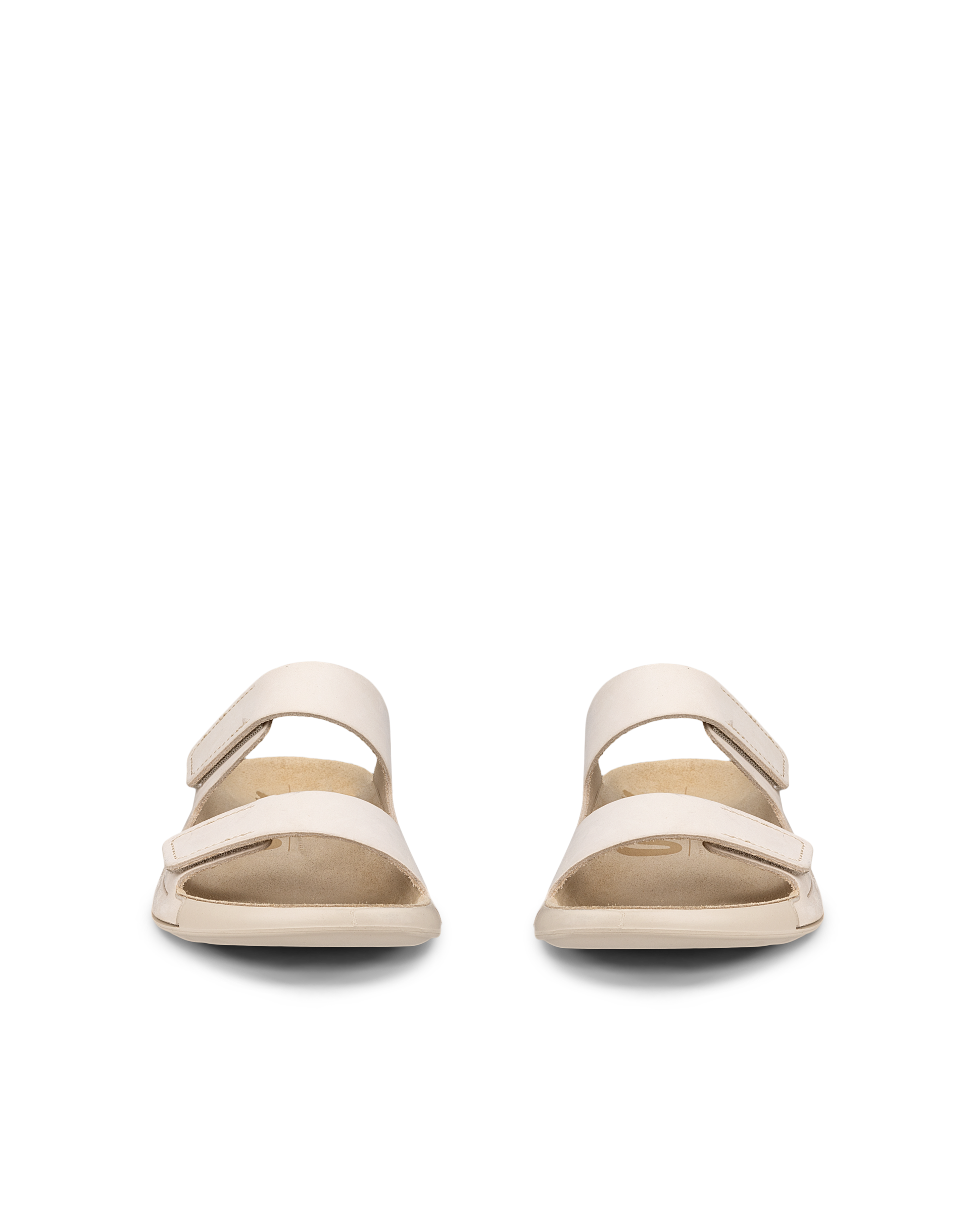 ECCO® Cozmo sandale en nubuck deux brides pour femme - Blanc - Front pair