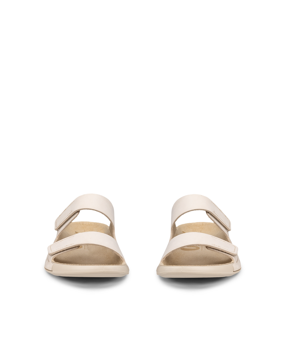 Women's ECCO® Cozmo Nubuck Two Strap Sandal - White - Front pair