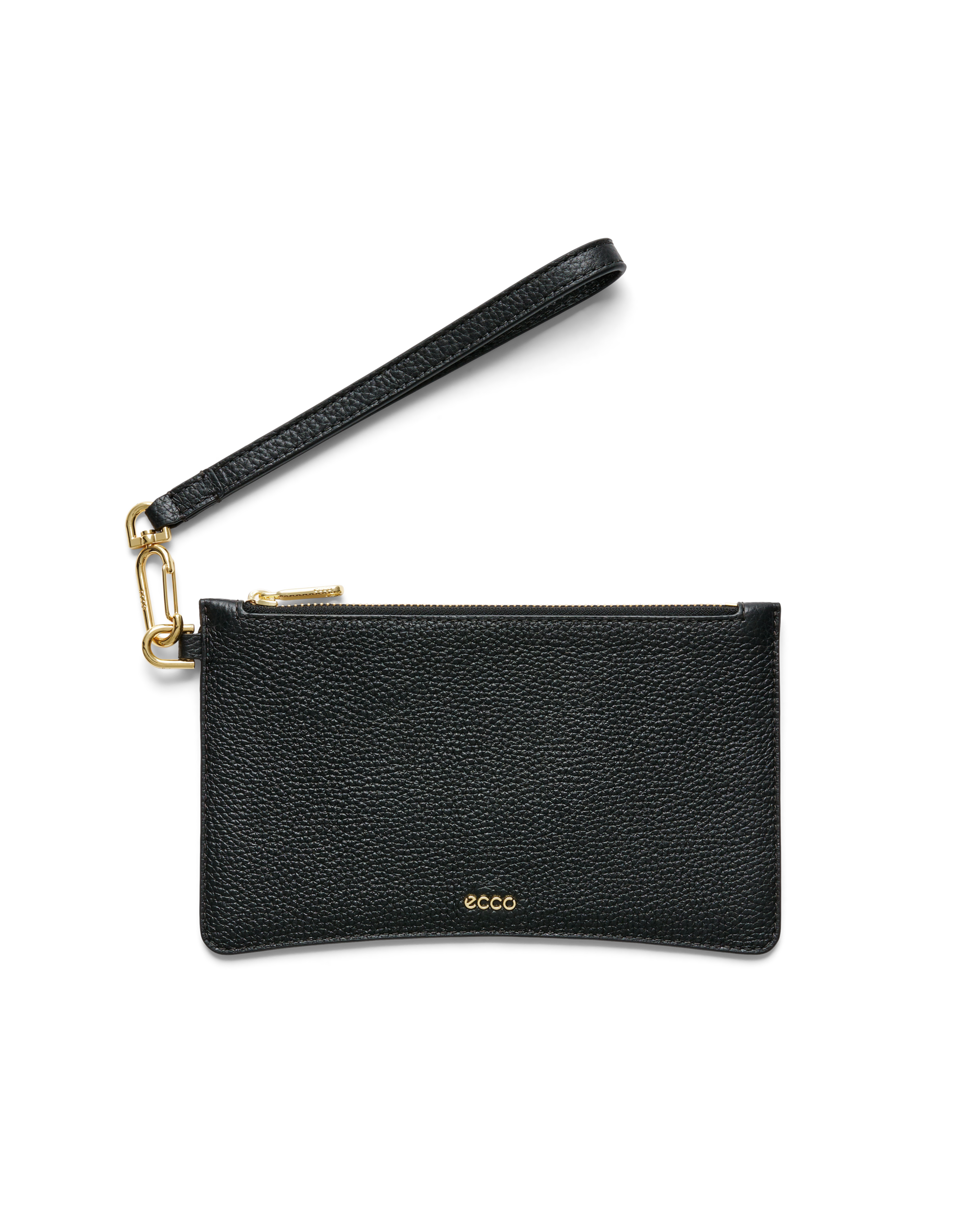 ECCO® Wristlet Pebbled Leather Clutch Bag - Black - Main