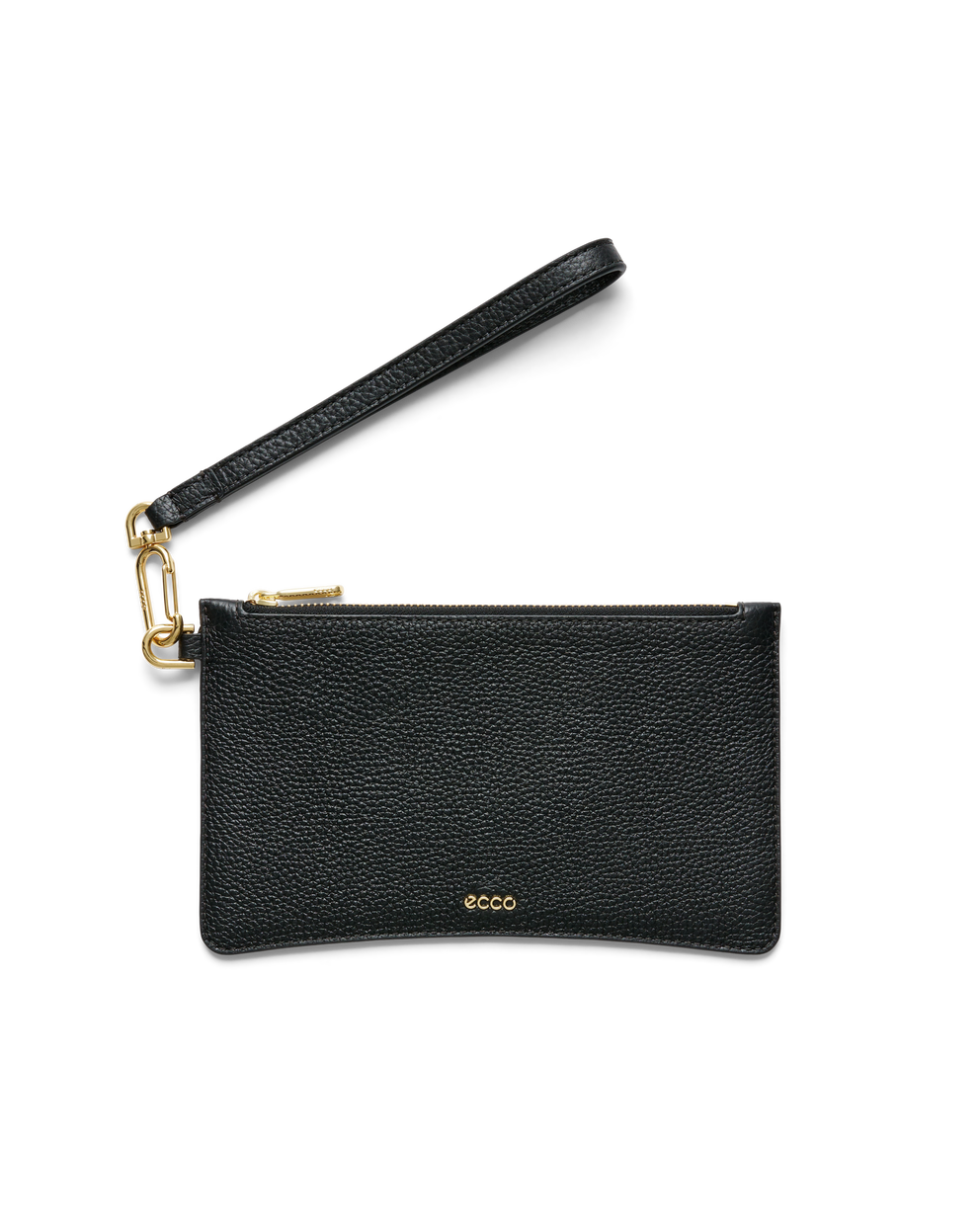 ECCO® Wristlet Pebbled Leather Clutch Bag - Black - Main