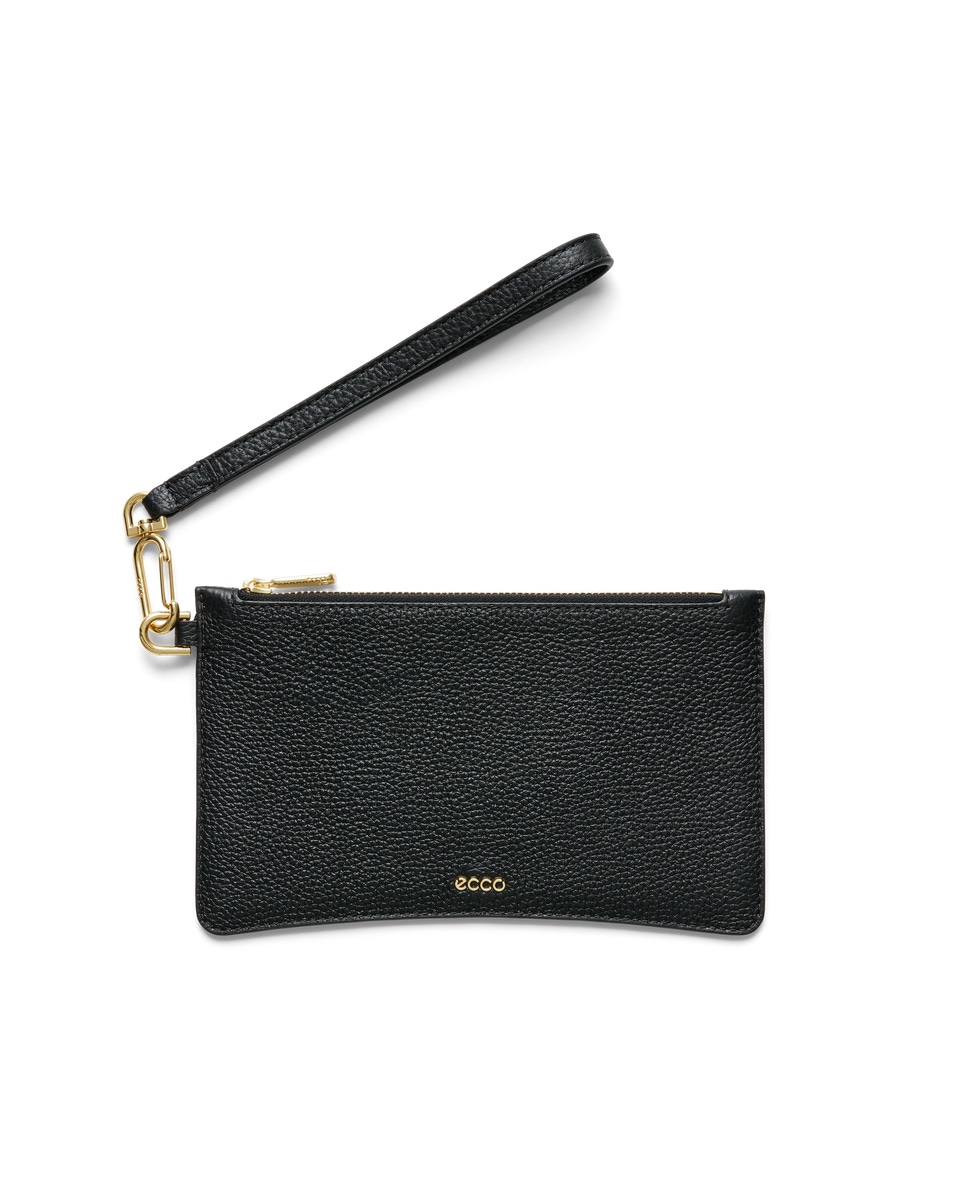 ECCO Wristlet Pebbled レザークラッチバッグ | Black
