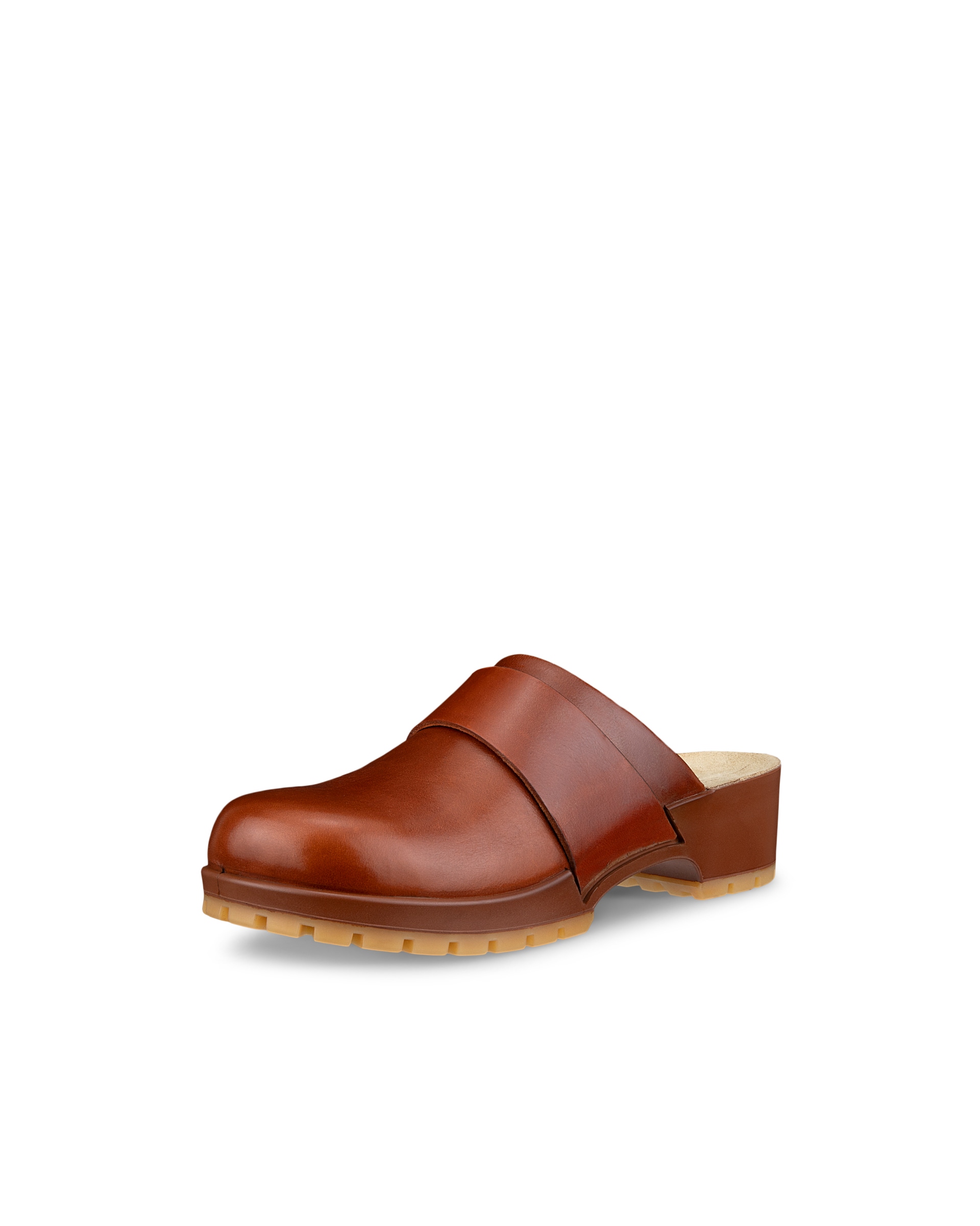 ECCO Comfort Clog Womens Leather Clogs - Brown - Main