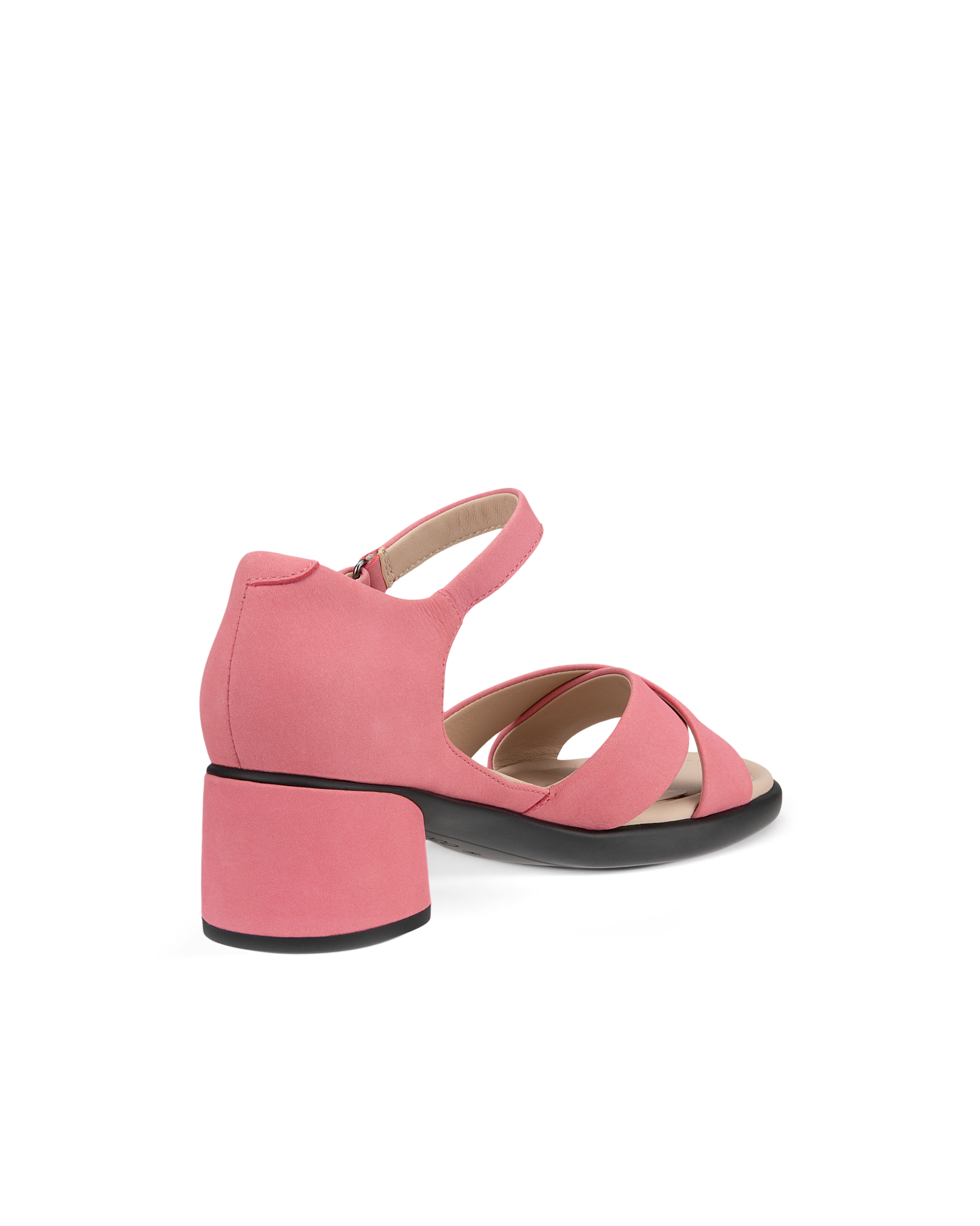 Women's ECCO® Sculpted Sandal LX 35 Nubuck Heeled Sandal - Pink - Back