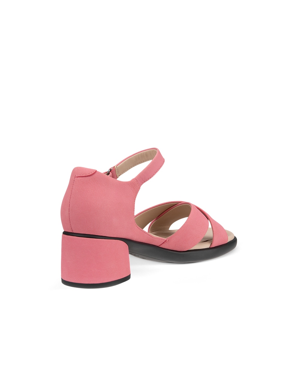 Women's ECCO® Sculpted Sandal LX 35 Nubuck Heeled Sandal - Pink - Back