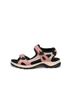 Women's ECCO® Offroad Yucatan Leather Walking Sandal - Pink - Outside