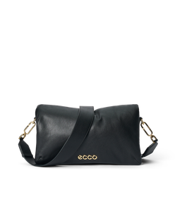 ECCO® Pinch Soft Large Leather Crossbody Bag - Black - Main