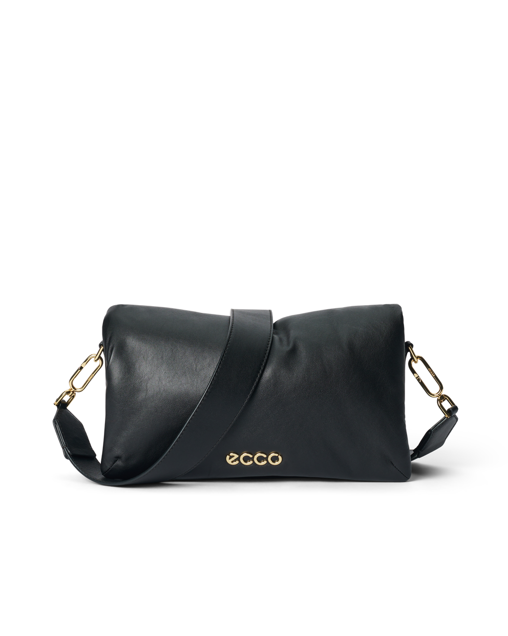 ECCO® Pinch Soft Large Leather Crossbody Bag - Black - Main