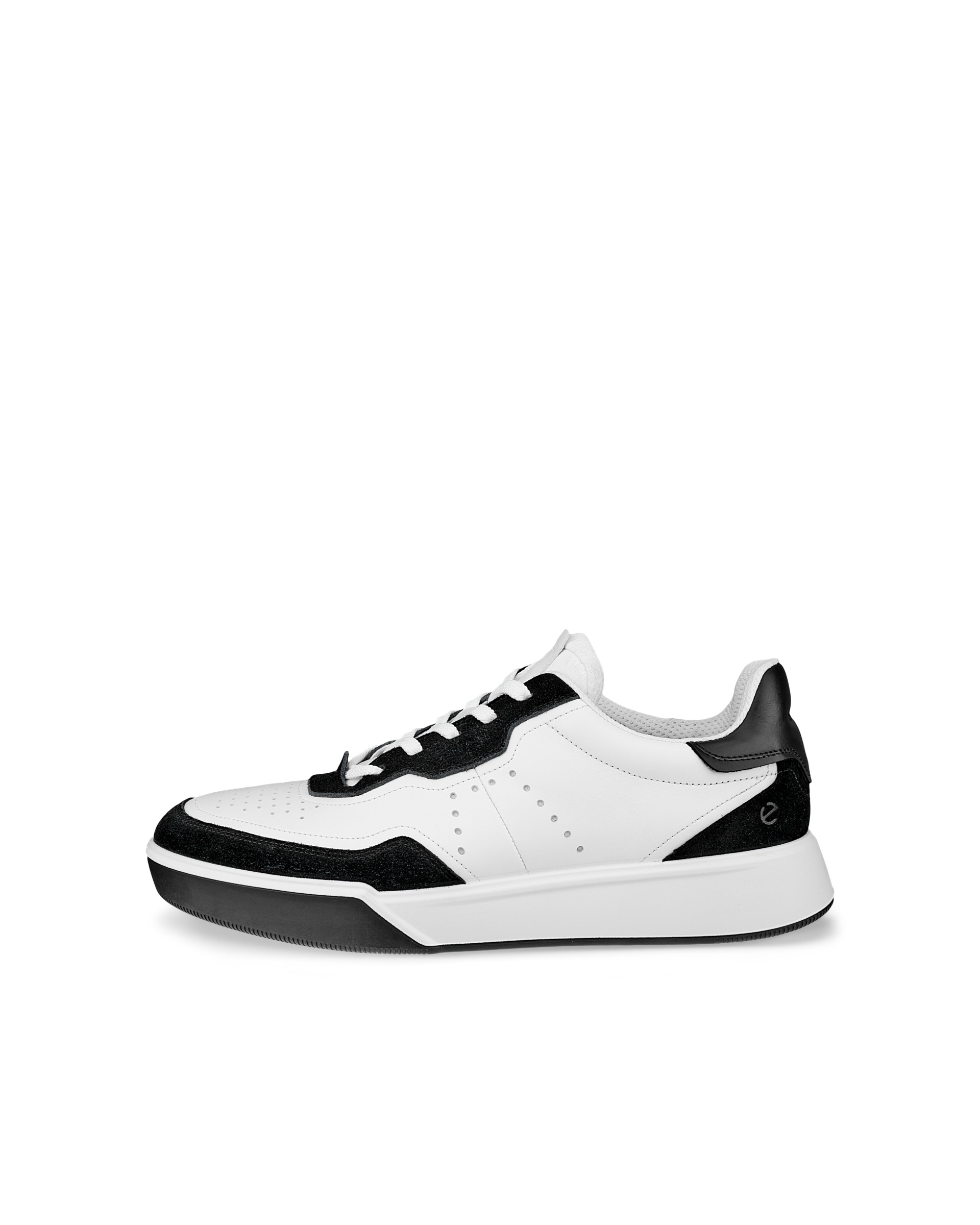 Men's ECCO® Street Court Leather Sneaker - White - Outside