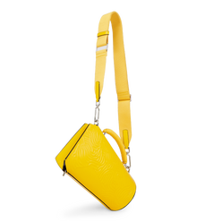 ECCO® Fingerprint Oversized Pot Leather Crossbody Bag - Yellow - Main