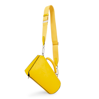 ECCO® Fingerprint Oversized Pot Leather Crossbody Bag - Yellow - Main