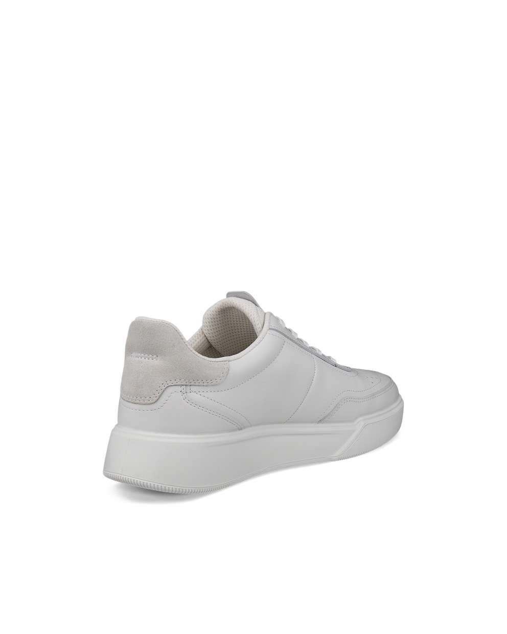 Men's ECCO® Street Court Leather Sneaker - White - Back