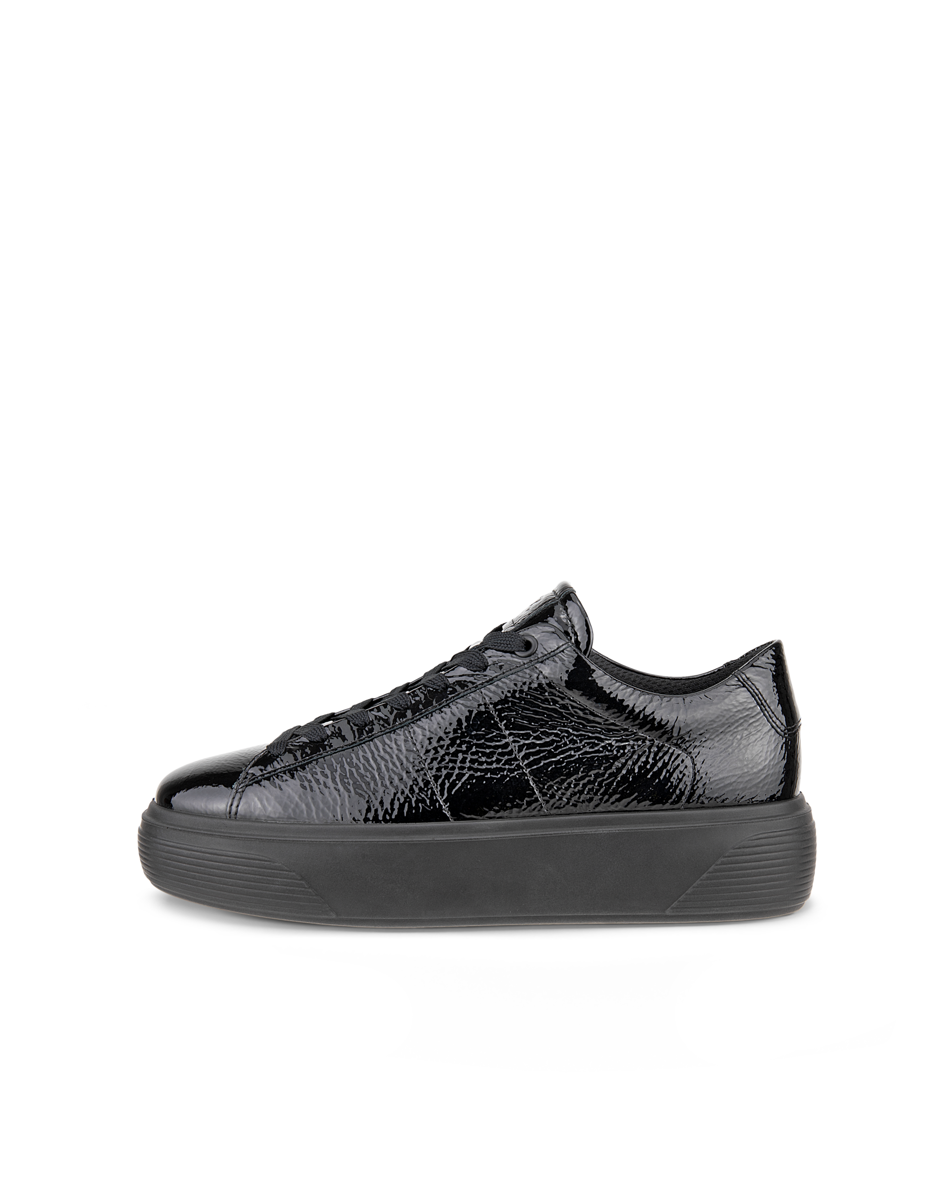 Women s ECCO Street Platform Leather Sneaker Black