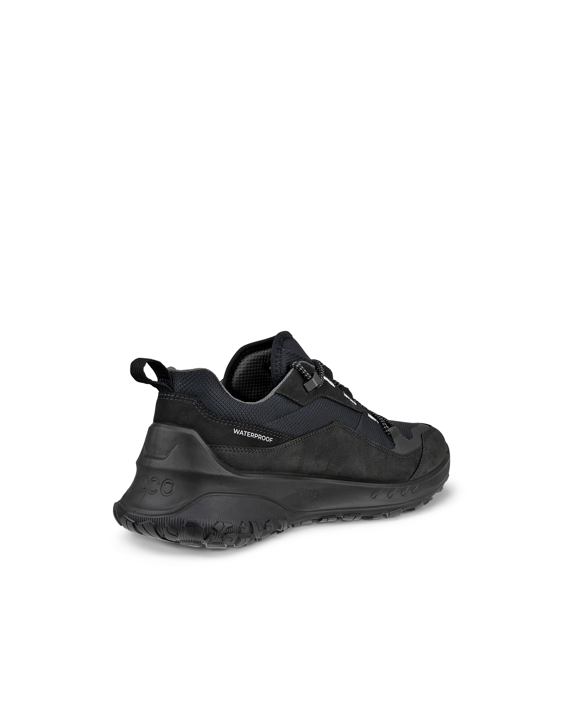 Men's ECCO® ULT-TRN Nubuck Waterproof Hiking Shoe - Black - Back