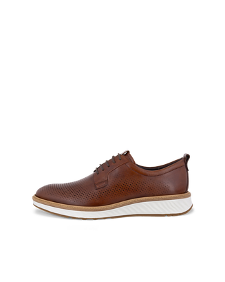 Men's ECCO® St.1 Hybrid Leather Derby Shoe - Brown - Outside