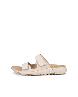 ECCO® Cozmo sandale en nubuck deux brides pour femme - Blanc - Outside