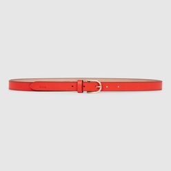 Women's ECCO® Formal Leather Plain Belt - Red - Main