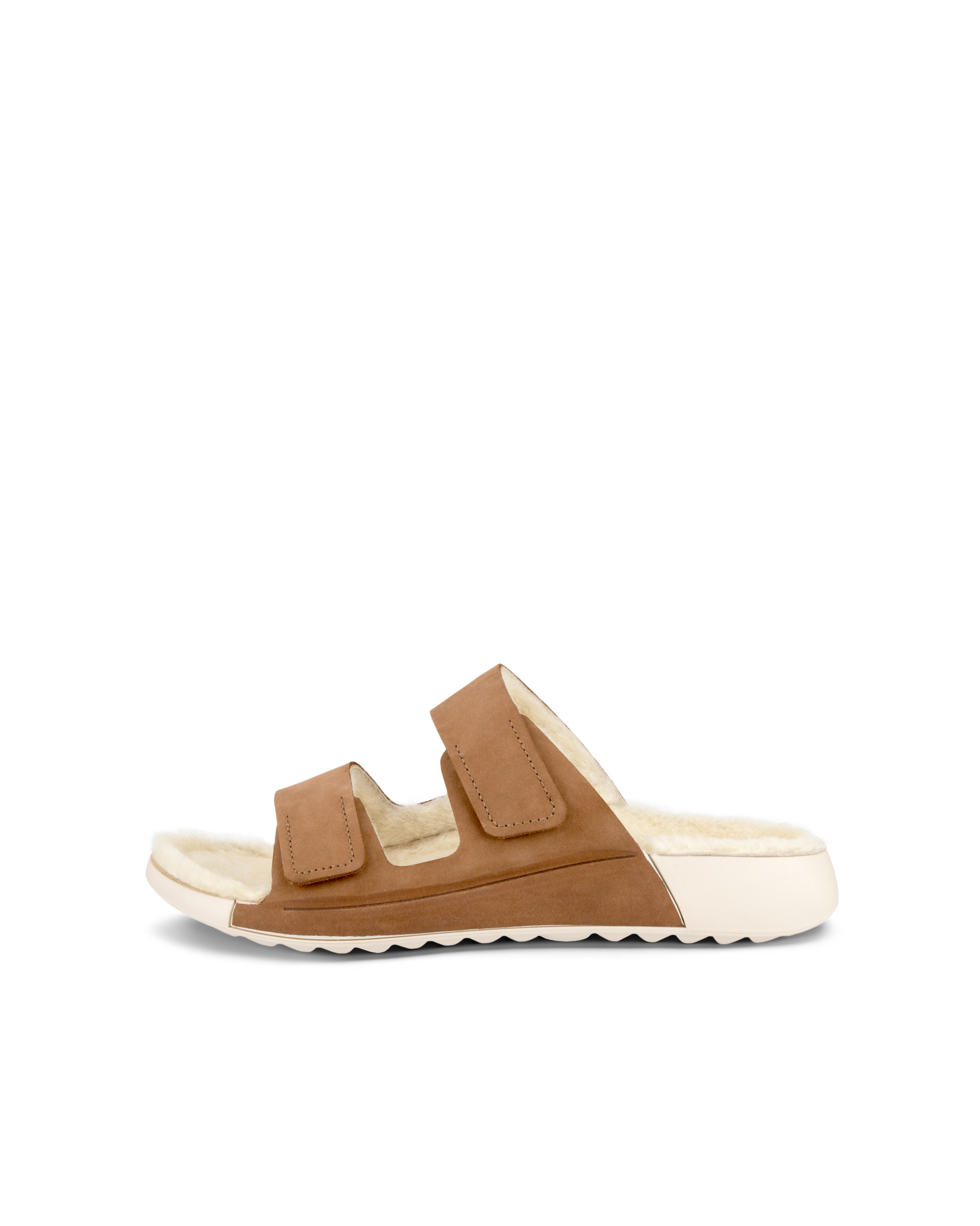 여성용 ECCO Cozmo Sandal 누벅 투 스트랩 샌들 - Brown - Outside