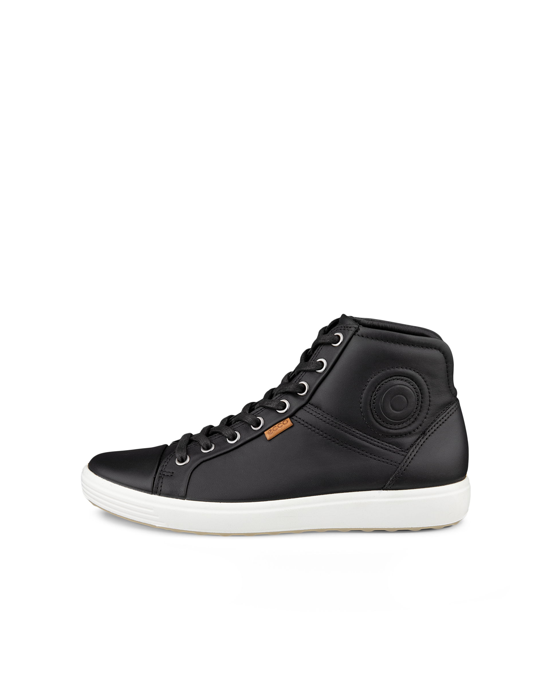 Women's ECCO® Soft 7 Leather High-Top Sneaker | Black