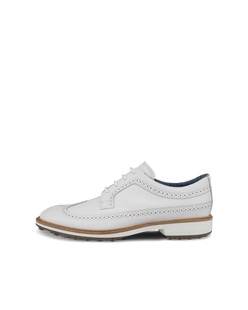 ECCO® Golf Classic Hybrid (Kiltie Edition) chaussure de golf en cuir pour homme - Blanc - Outside