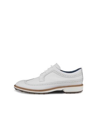 Men's ECCO® Golf Classic Hybrid (Kiltie Edition) Leather Golf Shoe - White - Outside