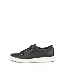 Women's ECCO® Soft 7 Nubuck Sneaker - Black - Outside