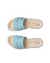 Women's ECCO® Flowt Leather Slide - Blue - Top left pair