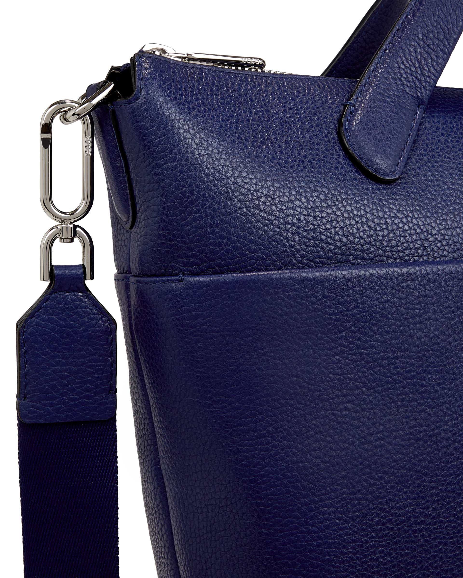 ECCO Tote Large Pebbled レザートートバッグ - 青 - Detail-1