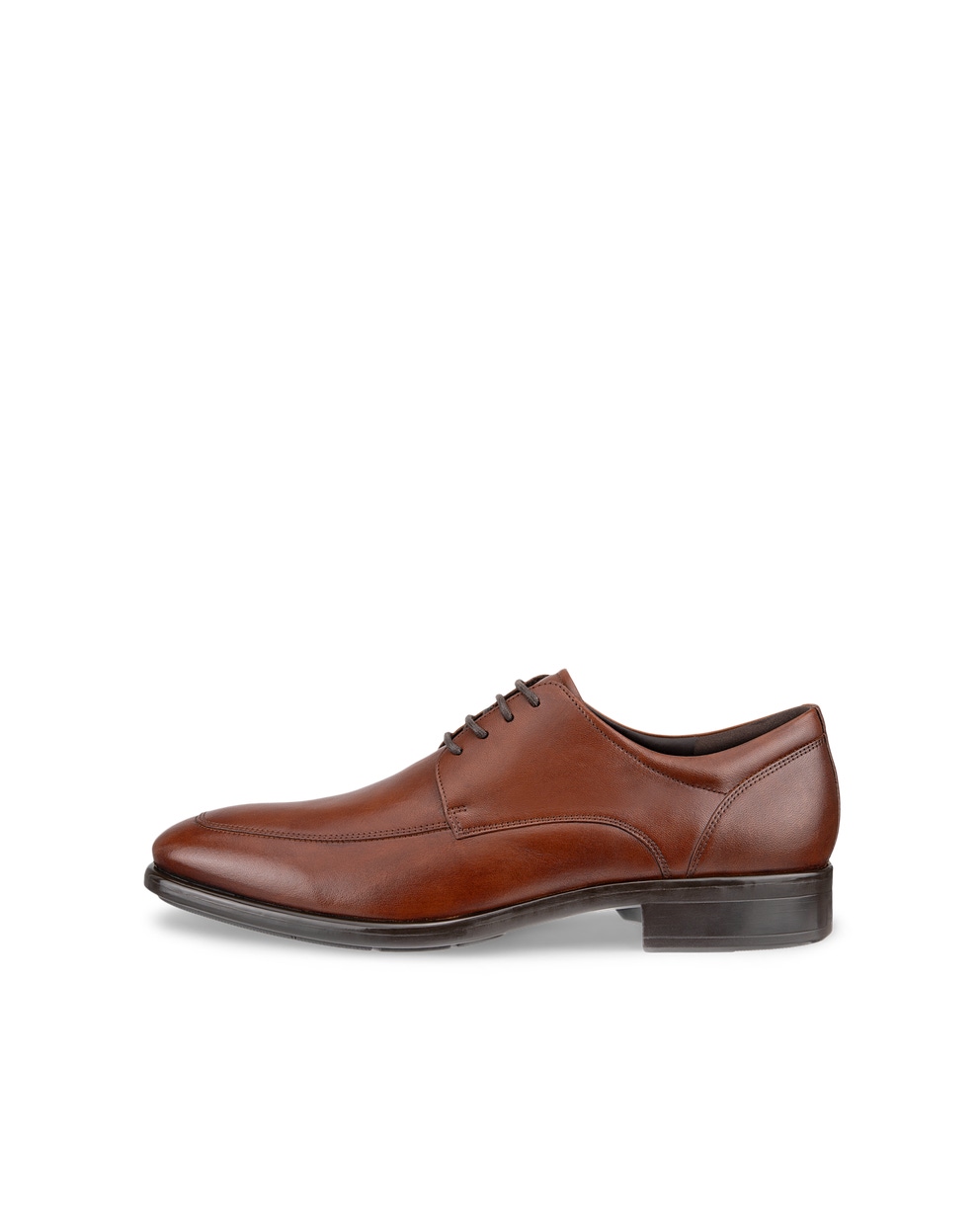 Men's ECCO® Citytray Leather Derby Shoe - Brown - Outside