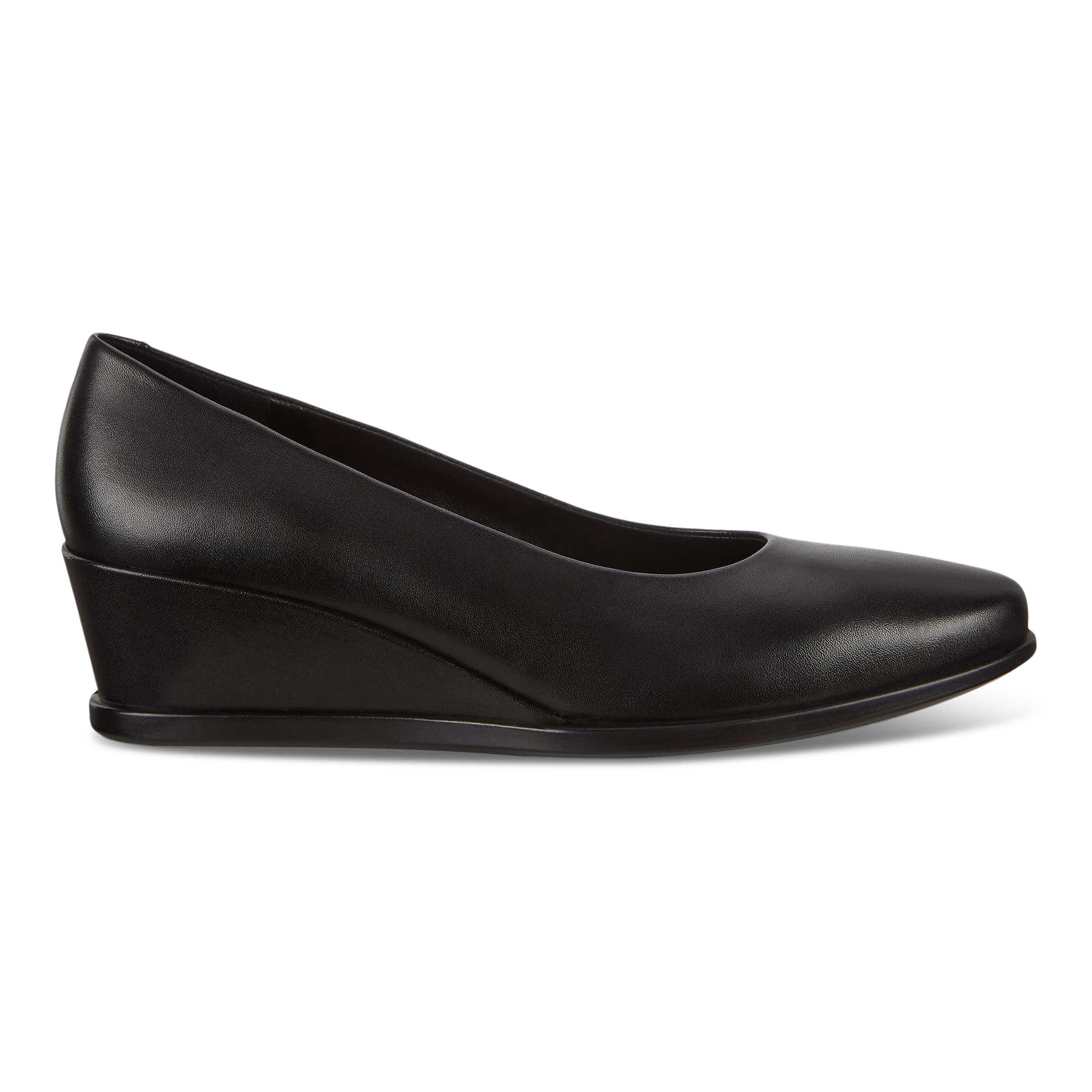 ECCO Shape 45 Wedge ウィメンズ レザーローファー - Black - Outside