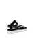 Women's ECCO® Flowt Leather Flat Sandal - Black - Back