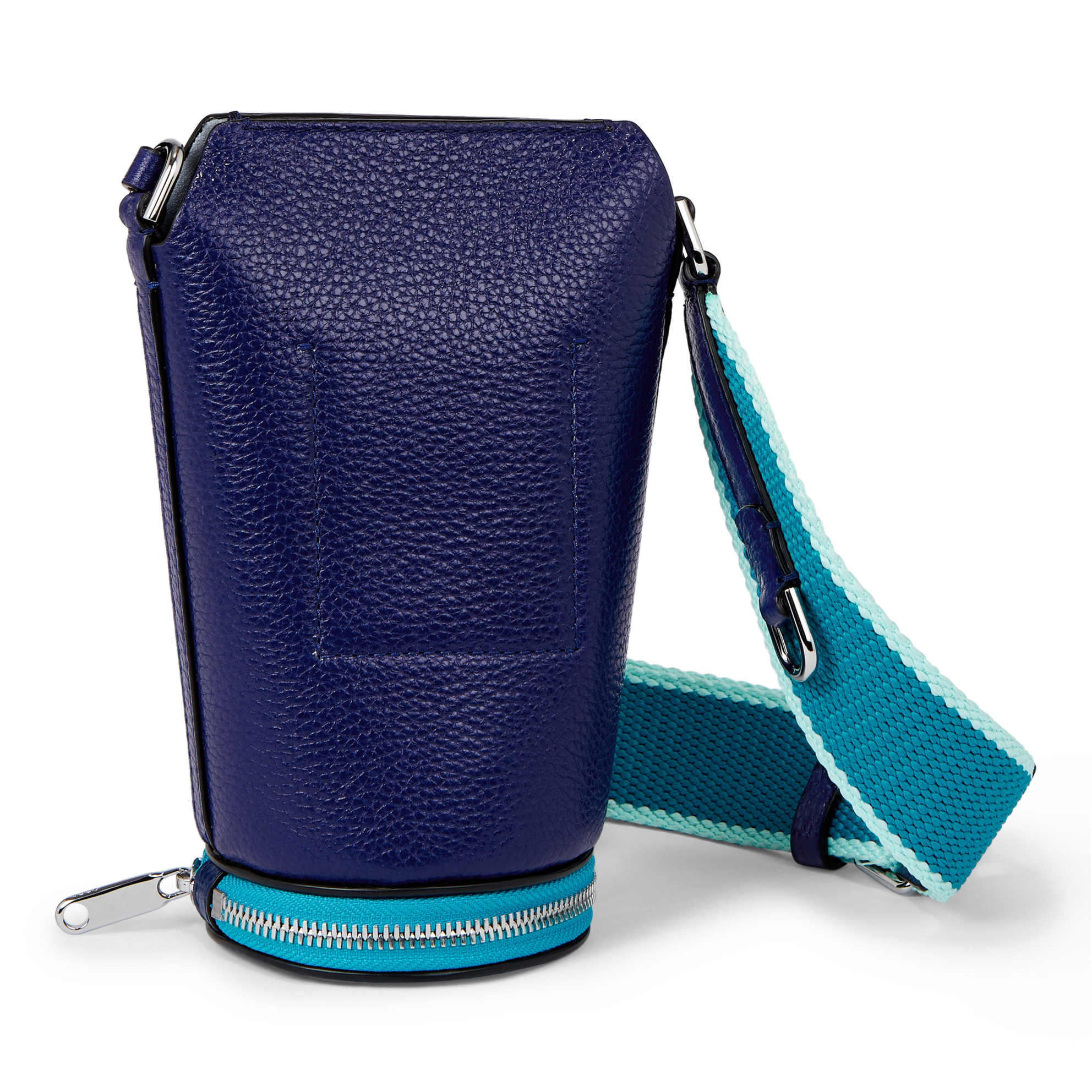 ECCO® Pot Nook Combi Leather Crossbody Bag - Blue - Back