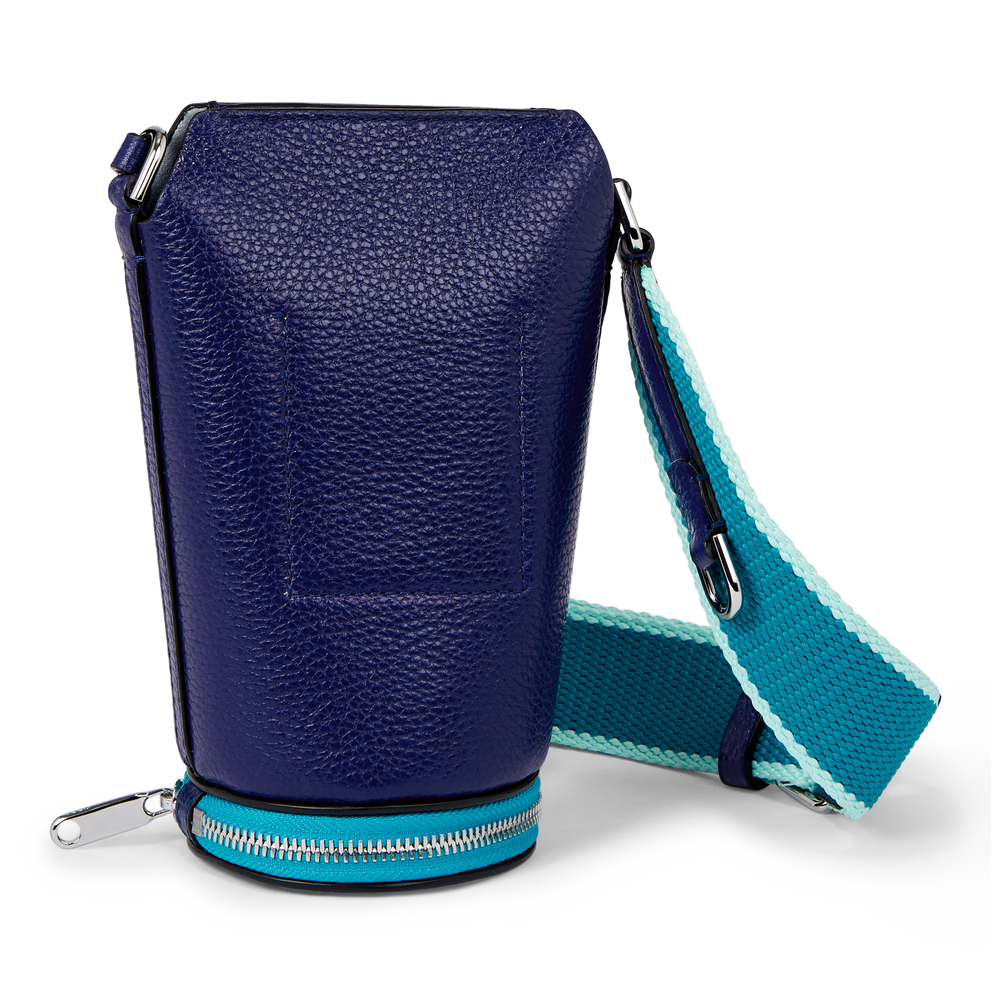 ECCO® Pot Nook Combi Leather Crossbody Bag - Blue - Back