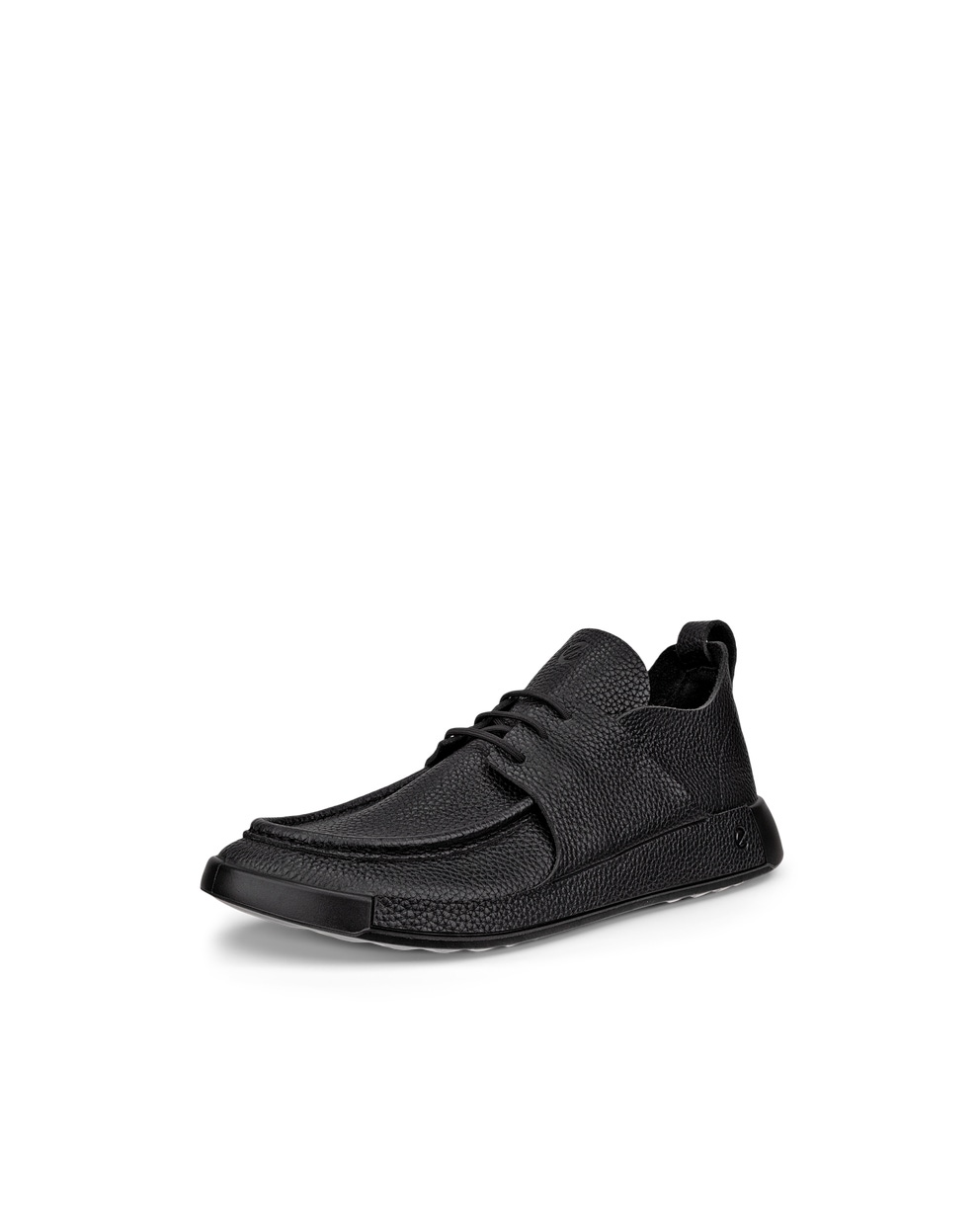 Men's ECCO® Cozmo Shoe Leather Moc-Toe Shoe - Black - Main