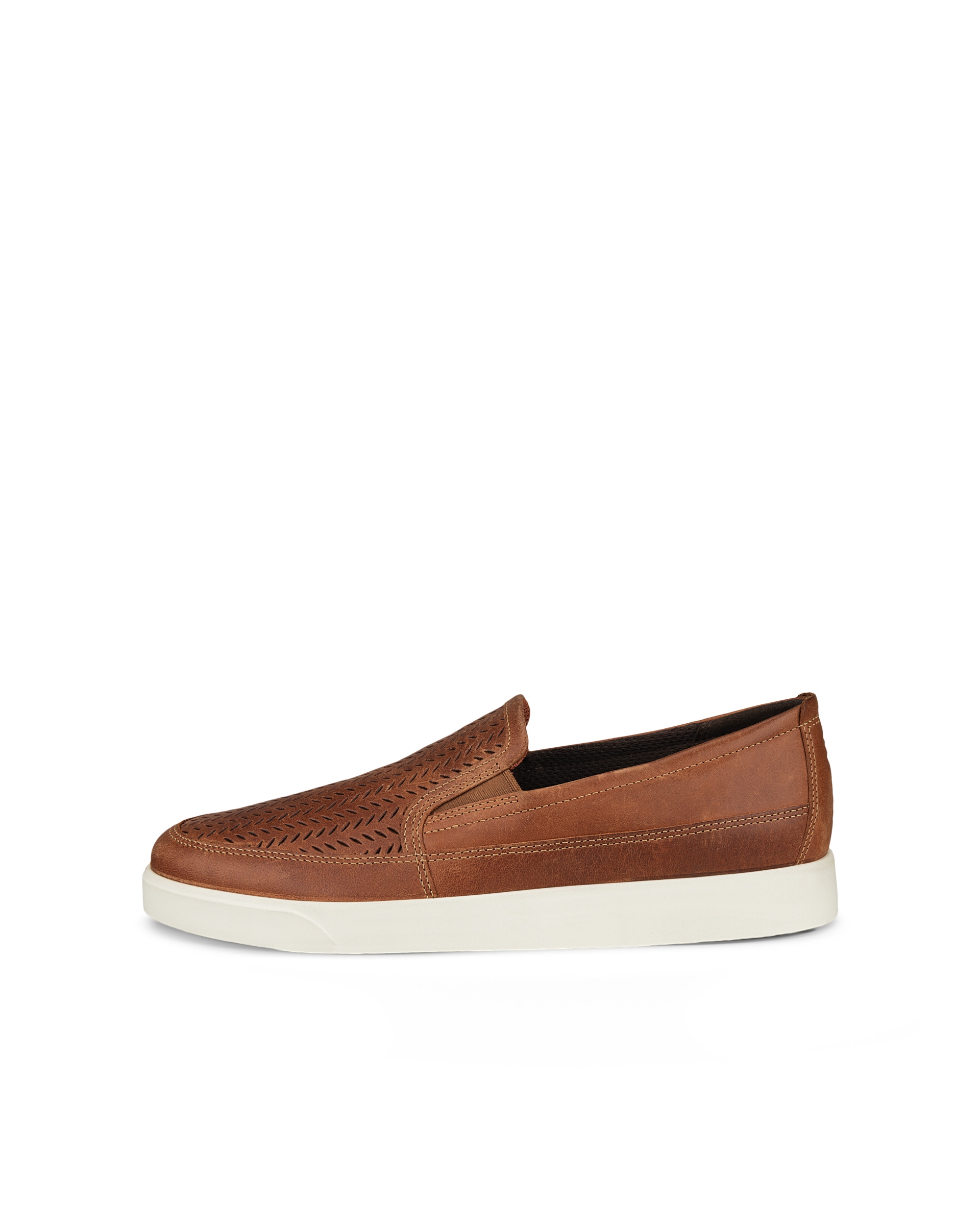 Men's ECCO® Street Lite Leather Slip-On - Brown - Outside