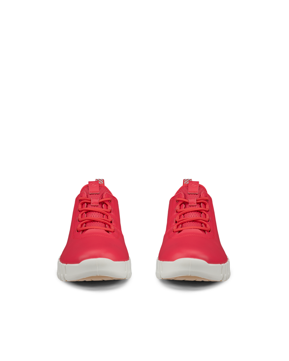 여성용 ECCO® Gruuv 가죽 트레이너 - Red - Front pair