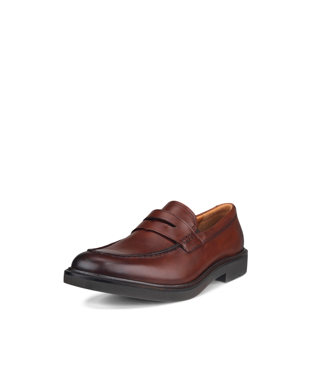 Men's ECCO® Metropole London Leather Moc-Toe Shoe - Brown - Main