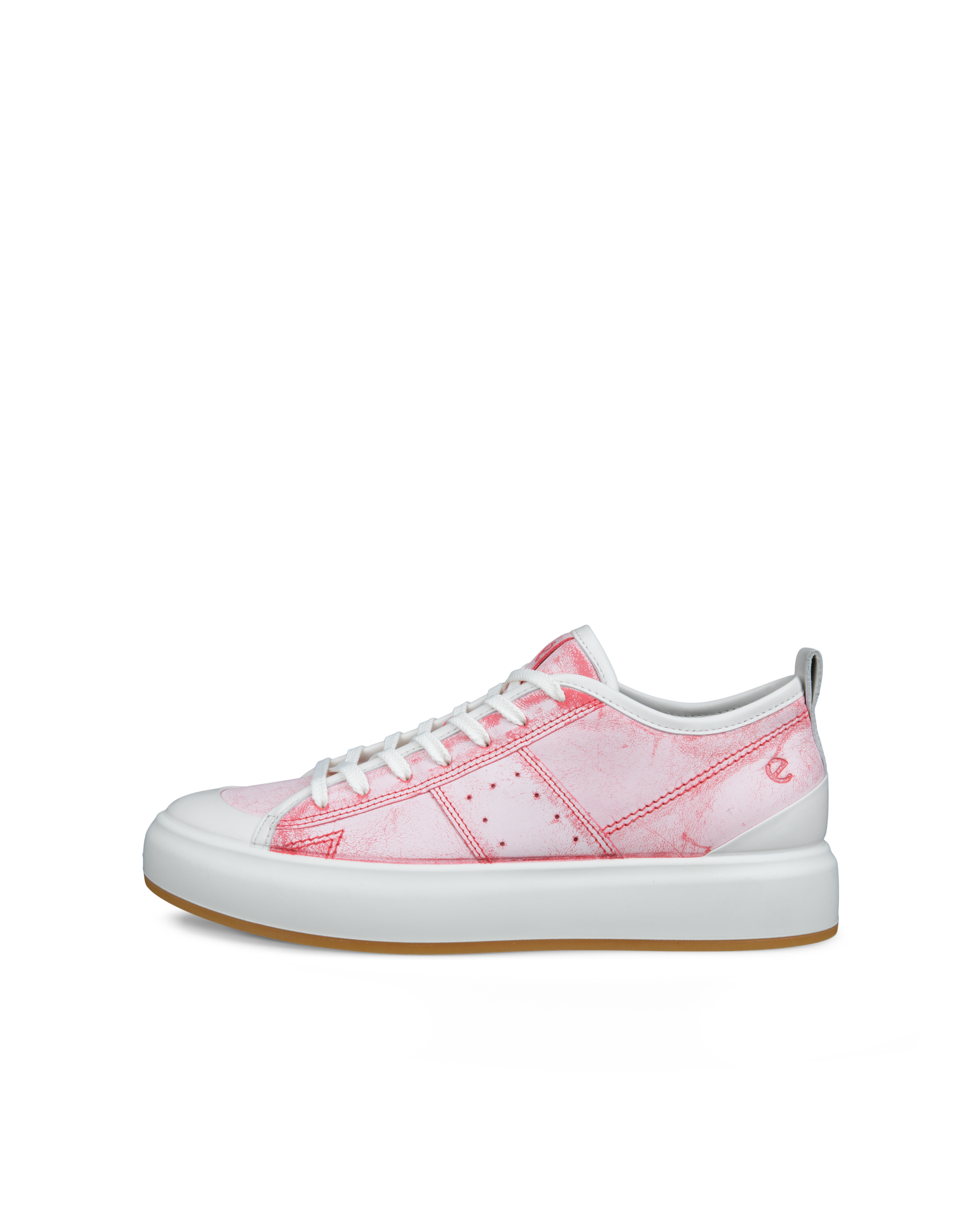 Women's ECCO® Street Ace Leather Sneaker - Pink - Outside