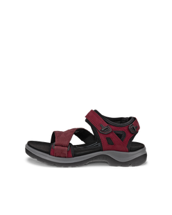 Women's ECCO® Offroad Nubuck Hiking Sandal - Red - Outside