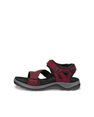 Women's ECCO® Offroad Nubuck Hiking Sandal - Red - Outside